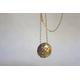 Gold Decorative Ball Pendant, Minimalist Pendant Necklace, & Concrete Jewelry