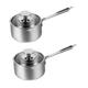 TOPBATHY 2pcs Stainless Steel Small Stainless Steel Frying Pan with Lid Skillet with Lid Household Chocolate Melting Pan Baby Food Pans Milk Stockpot Daily Use Noodle Pot