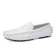 HJGTTTBN Leather Shoes Men Men Shoes Brand Formal Casual Mens Loafers Soft Breathable Slip on Boat Shoes (Color : White, Size : 8)