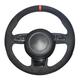 For Au-di A1 A3 A4 2015-2016 A7 2012-2018 S7 2013-2018 RS7 2014-2015, Hand Sewing Anti-Slip Suede Car Steering Wheel Braid Cover