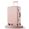 BLBTEDUAMDE 20" 22" 24" 26" Men Business Suitcase Women Cabin Carry-On Suitcase Students' Large Capacity College Password Luggage (Color : Pink, Size : 22")