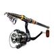 Reel and Fishing Rod Combo Telescopic Fishing Rod Carbon Fiber Spinning Fishing Rod and 13BB Fishing Reel Combo Telescopic Fishing Pole Spinning Reel Kit Fishing Rod (A 3.6M Rod With YO5000)