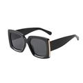 MiqiZWQ Men's sunglasses Retro Classic Square Women Sunglasses Fashion Gradient Mirror Eyewear Shades Men Vintage Sun Glasses-Black Gray