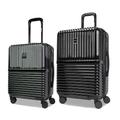 World Traveler Dejuno Tonal High-Quality Polycarbonate Hardside Expandable Spinner Luggage Suitcase with TSA Lock, Onyx, 2-Piece Set(20in,24in), Dejuno Tonal High-Quality Polycarbonate Hardside