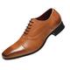 HJGTTTBN Leather Shoes Men Patent Leather Formal Shoes Men's Oxford Shoes lace-up Business Office Shoes Black Men's Business Leather Shoes Formal Leather Shoes Men's Casual (Color : Brown, Size : 7.