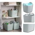 AQS INTERNATIONAL - Plastic Square Flexi Tubs - Laundry Storage Bucket, Garden Lightweight Tub, Durable Trug Washing Baskets, Container With Handles Plastic Tubs (3x Assorted Basket, 25L Storage Tub)