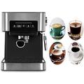 DSeenLeap Coffee Machine, Semi-Automatic Household 20Bar Espresso Coffee Maker, Machine Stainless Steel Coffee Machine Italian Coffee Maker, 850W, Gifts Compatible With Coffee Lovers