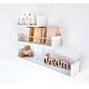 White Floating Shelves Nursery, Scandinavian For Girls Room, Cute Shelf With Rod, Wall Bookshelf Kids, Bookshelves