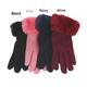 Women Fun Gloves, Ladies Soft Cotton Gloves Touch Screen With Faux Fur, Fashion Winter Cute Gloves, Gift