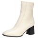 women's Square Toe Chunky Heel Ankle boots High Heels Go Go Boots Side Zipper Ankle Boots, White, 6 UK