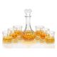 Whiskey Decanter and Glasses Set, 600ml Crystal Whisky Decanter with 6 Whiskey Glasses 300ml, for Whisky Liqueur Vodka, 7-Piece Whiskey Glasses