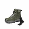 Men's Military Tactical Boots with Sports Socks, Desert Combat Boots Army Jungle Boots Lightweight Hiking Boots Breathable Military Combat Desert Boots (Color : Green, Size : 6 UK)