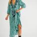 Free People Dresses | Free People Dusty Aqua Embroidered Fable Boho Dress Xs | Color: Blue/Green | Size: Xs