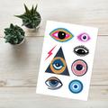 Evil Eye Sticker Sheet, Eye Sticker Pack, Stickers Eye, Laptop Stickers, Planner Glossy Finish