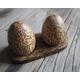 Salt Pepper Shakers With Tray Palm Wood Egg Shape