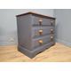 Blue Pine Painted Chic Three Drawer Country Style Chest Of Drawers