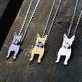 French Bulldog Necklace, Dog Gift For Woman, Frenchie Silver Dog, Gift, Jewellery, Present