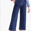 J. Crew Jeans | J.Crew 12” High Rise Wide Leg Cropped Denim Jeans Nwt 29 Nwt | Color: Blue | Size: 29