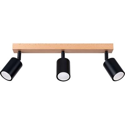 SOLLUX LIGHTING Deckenleuchte "VERDO", schwarz (schwarzes holz), H: 117cm, Lampen, Lichtstromanpassung, Deckenstrahler