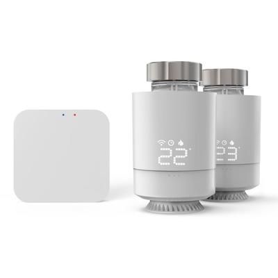 HAMA Smart-Home Starter-Set "WLAN Heizungssteuerung, Set 2x smart Heizungsthermostat", weiß, B:10,5cm H:10,5cm T:19,5cm,