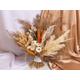 Orange Dried Flowers Bouquet, Rust Bridal Dried Flower Boho Pampas Grass Fall Bouquet