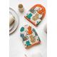 Linen Oven Gloves With Cats Natural Cooking Mitts Handmade Pot Holder