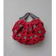 Red Chrysanthemums Bag, Crocheted Chenille Puffy Happy Sunny Bag