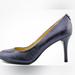 Michael Kors Shoes | Michael Kors Flex Metallic Navy Leather Pump Heels Size 7. | Color: Blue | Size: 7