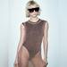 Zara Dresses | New Zara Metallic Bronze Mesh Semi Sheer Knit Tunic Dress 8146/008 Small | Color: Gold/Tan | Size: S