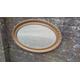 Large Vintage Painted Brown Gold Gilt Oval Decorative Wall Mirror.