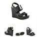 Tory Burch Shoes | Nib Tory Burch Lexington Leather Wedge Sandals | Color: Black | Size: 7.5