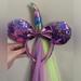 Disney Accessories | Disney Parks Minnie Mouse Unicorn Sequined Ear Headband Rainbow Veil | Color: Blue/Purple | Size: Os