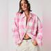 Free People Tops | Denimist Cropped Button Front Shirt Free People | Color: Pink/White | Size: S