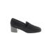 Jones New York Sport Heels: Slip On Chunky Heel Casual Black Solid Shoes - Women's Size 7 - Almond Toe