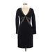 BCBGMAXAZRIA Cocktail Dress - Sweater Dress: Black Dresses - Women's Size Medium