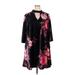 Sandra Darren Casual Dress - Mini Mock 3/4 sleeves: Black Print Dresses - New - Women's Size 20