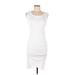 Treasure & Bond Casual Dress - Bodycon Scoop Neck Sleeveless: White Print Dresses - Women's Size Medium
