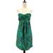 J. Crew Dresses | J. Crew Silk Cabash Green Paisley Boho Strapless Mini Dress Womens 0 | Color: Blue/Green | Size: 0