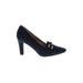 BOSTON DESIGN STUDIO Heels: Pumps Chunky Heel Work Blue Solid Shoes - Women's Size 8 1/2 - Pointed Toe