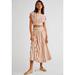 Free People Skirts | Free People Watta Sight Set Matching Midi Skirt Crop Top Striped Ivory Combo | Color: Tan/White | Size: L