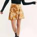 Free People Skirts | Free People Margaux Velvet Mustard Ruched Mini Skirt Size 2 | Color: Gold | Size: 2