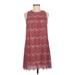 Speechless Casual Dress - Shift: Burgundy Damask Dresses - Women's Size Medium