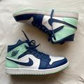 Nike Shoes | Air Jordan Mystic Navy Mint High Tops | Color: Blue/White | Size: 11
