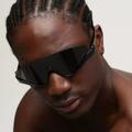 Gucci Accessories | Brand New Gucci Gg1650s 001 Black Grey Unisex Shield Mask Sunglasses Gg 1650s | Color: Black/Gray | Size: Os