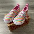 Vans Shoes | Nib Vans Authentic Elsa Tie Pink Skate Shoe Sz 6.5 Toddler | Color: Pink/White | Size: 6.5bb