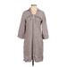 Tommy Bahama Casual Dress - Shift Tie Neck 3/4 sleeves: Tan Stripes Dresses - Women's Size X-Small