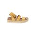 Sandals: Espadrille Platform Bohemian Yellow Solid Shoes - Women's Size 6 - Open Toe