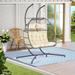 2-Person Outdoor Patio Wicker Egg Chair with Upholsteted Cushions