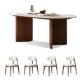 Fit and Touch Oval Restaurant Dining Set in Brown | 29.53 H x 35.43 W x 70.87 D in | Wayfair Diningtableset20240321TM766896239096FAT180