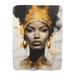 MentionedYou Ebony Crown Jewel - 1 Piece Premium Sherpa Blanket - Luxurious Art Print Design Sherpa | 60 H x 50 W in | Wayfair WB_FL_061022_0074M